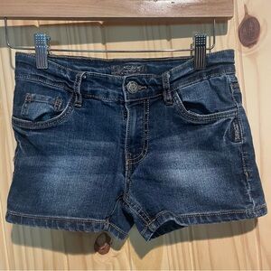 Girls Silver Denim Jean Shorts